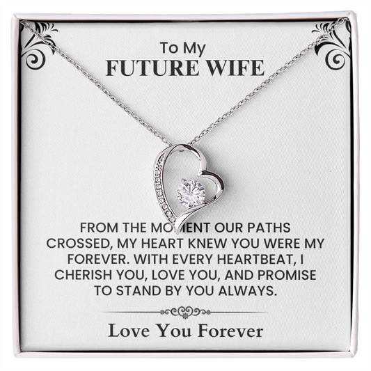 To My Future Wife Sparkling Heart Necklace Meaningful Gift for Anniversary  Forever Love Necklace