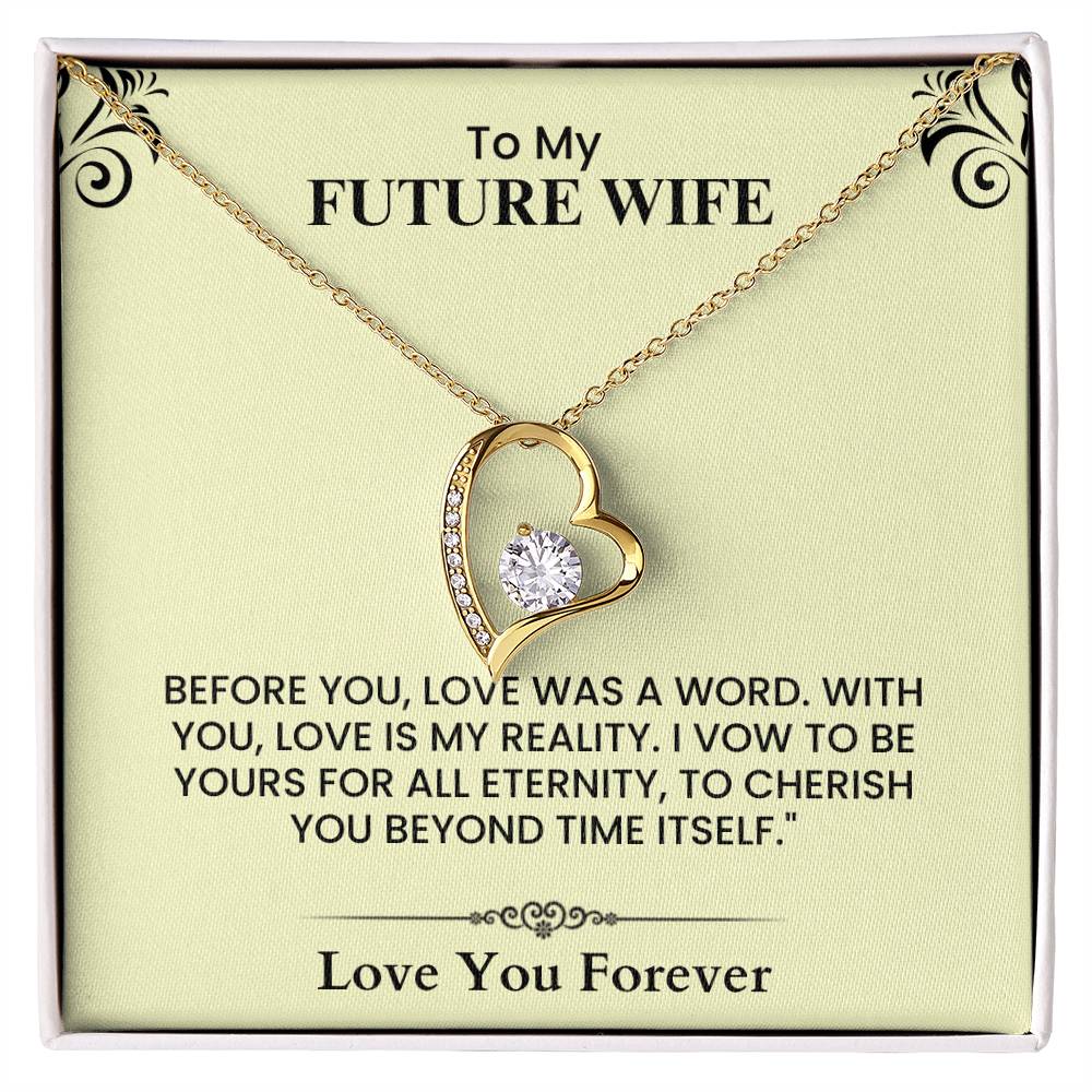 To My Future Wife Sparkling Heart Pendant Necklace Romantic Gift forever Love Necklace