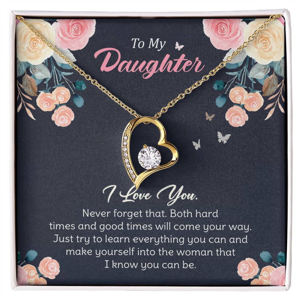 To My Daughter - Inspirational Gift for a Loving Daughter, Encouragement and Forever Love NecklaceLove Necklace