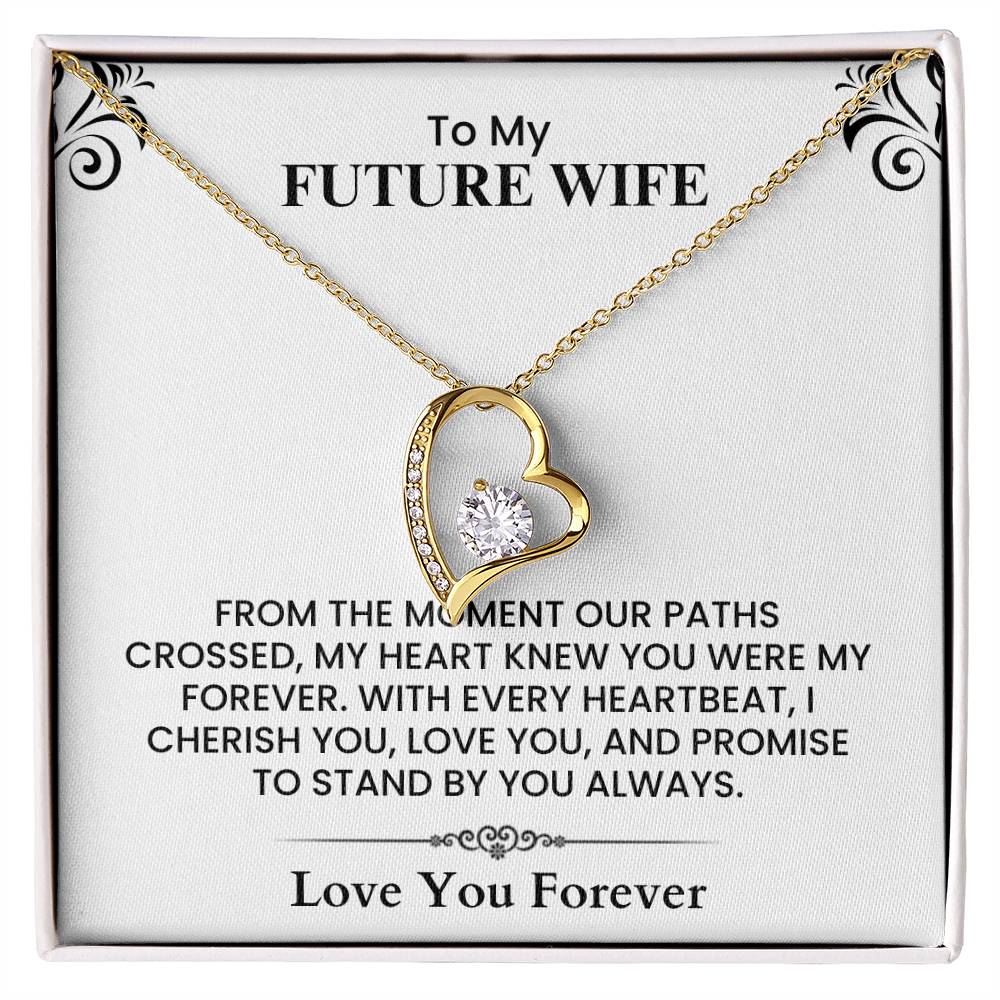 To My Future Wife Sparkling Heart Necklace Meaningful Gift for Anniversary  Forever Love Necklace