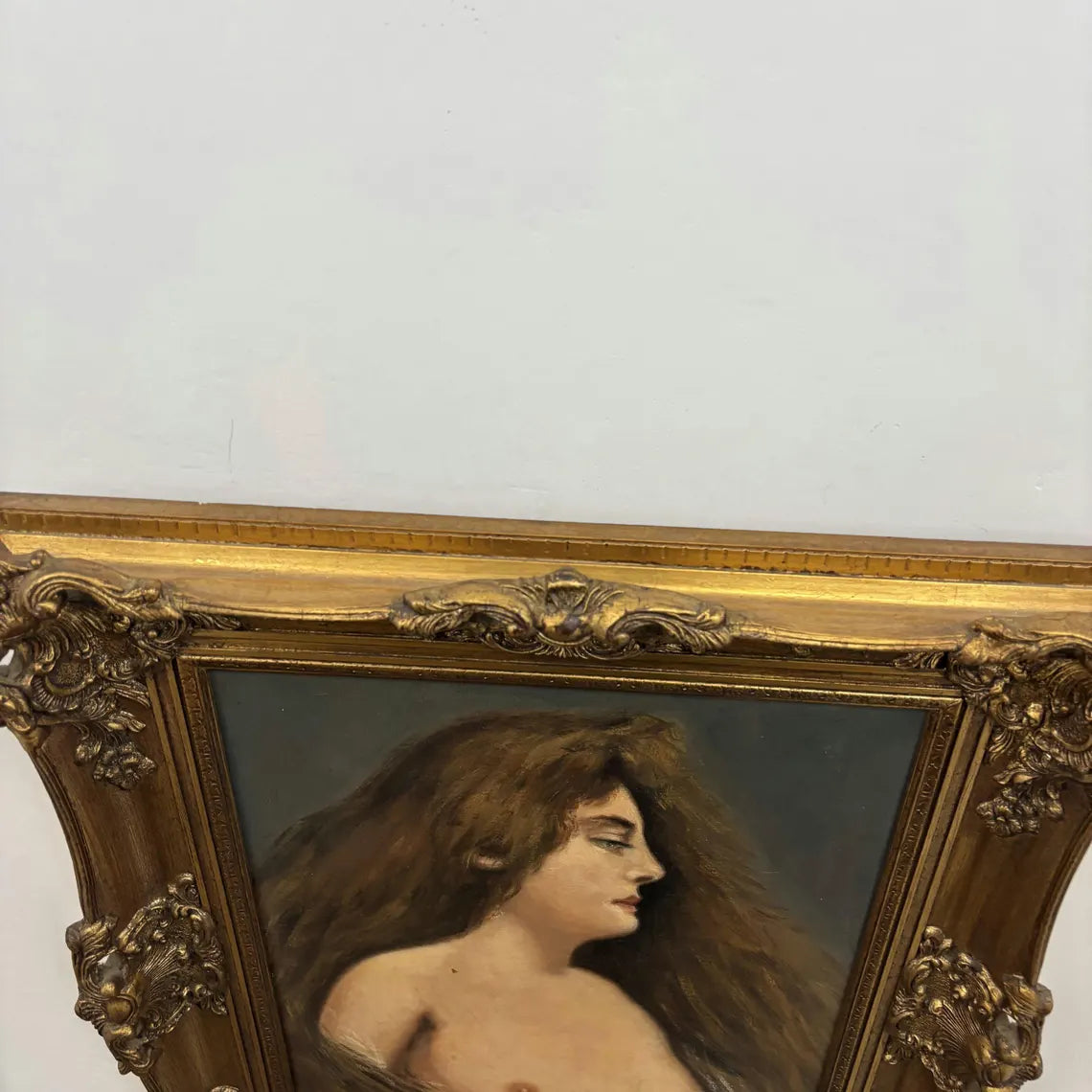 Antique Portrait Oil Painting "Young Woman" Traditional Artwork