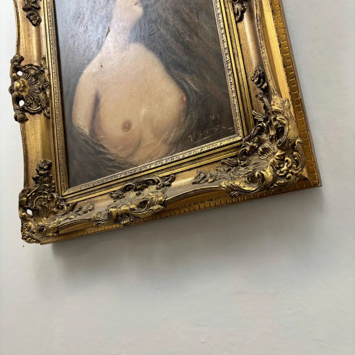 Antique Portrait Oil Painting "Young Woman" Traditional Artwork