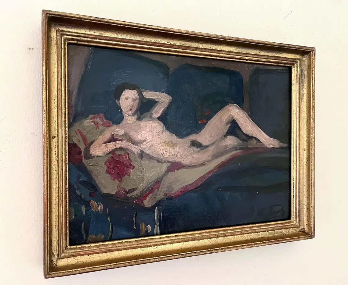 Antique oil painting by Jacques Vaillant (1879-1934), framed and signed)