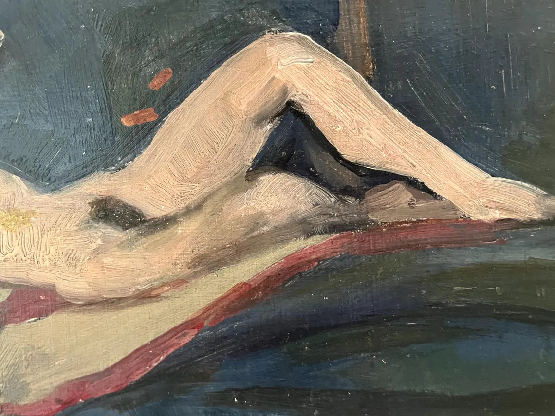 Antique oil painting by Jacques Vaillant (1879-1934), framed and signed)