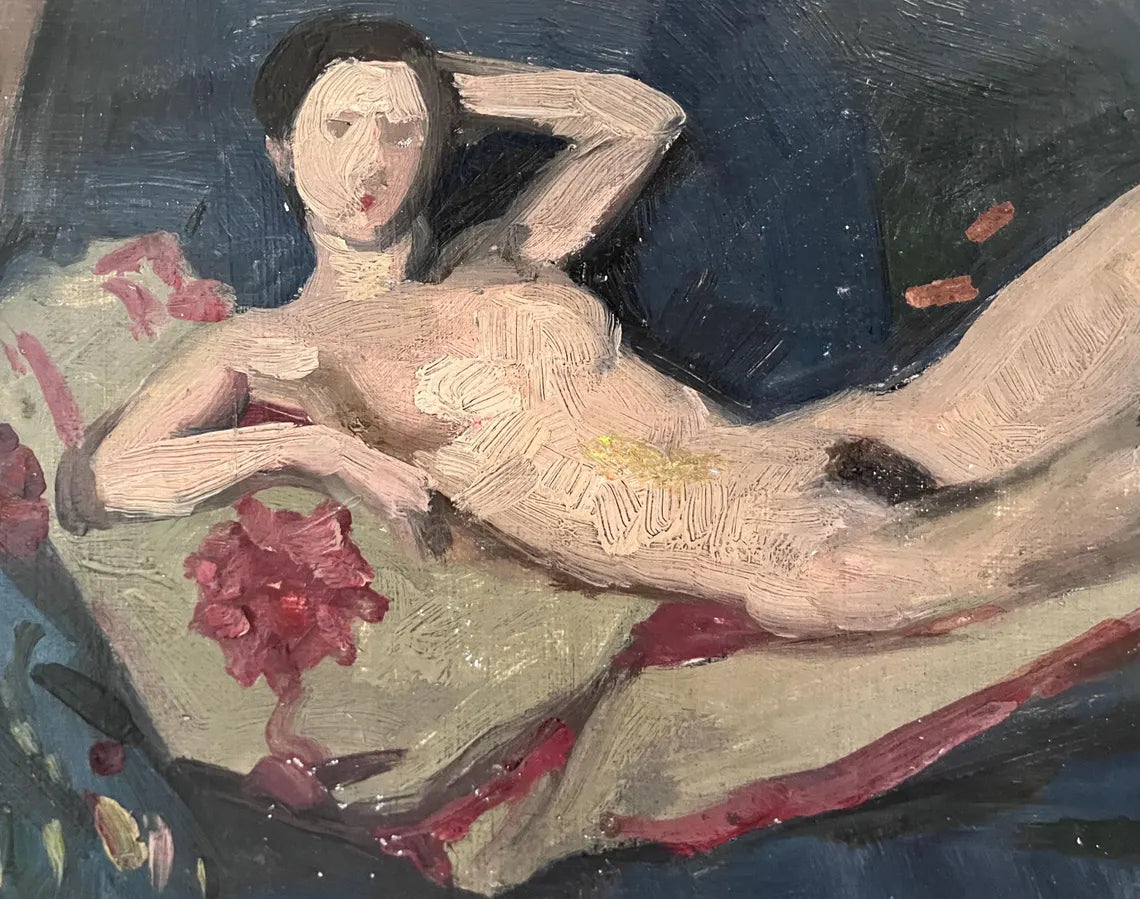 Antique oil painting by Jacques Vaillant (1879-1934), framed and signed)