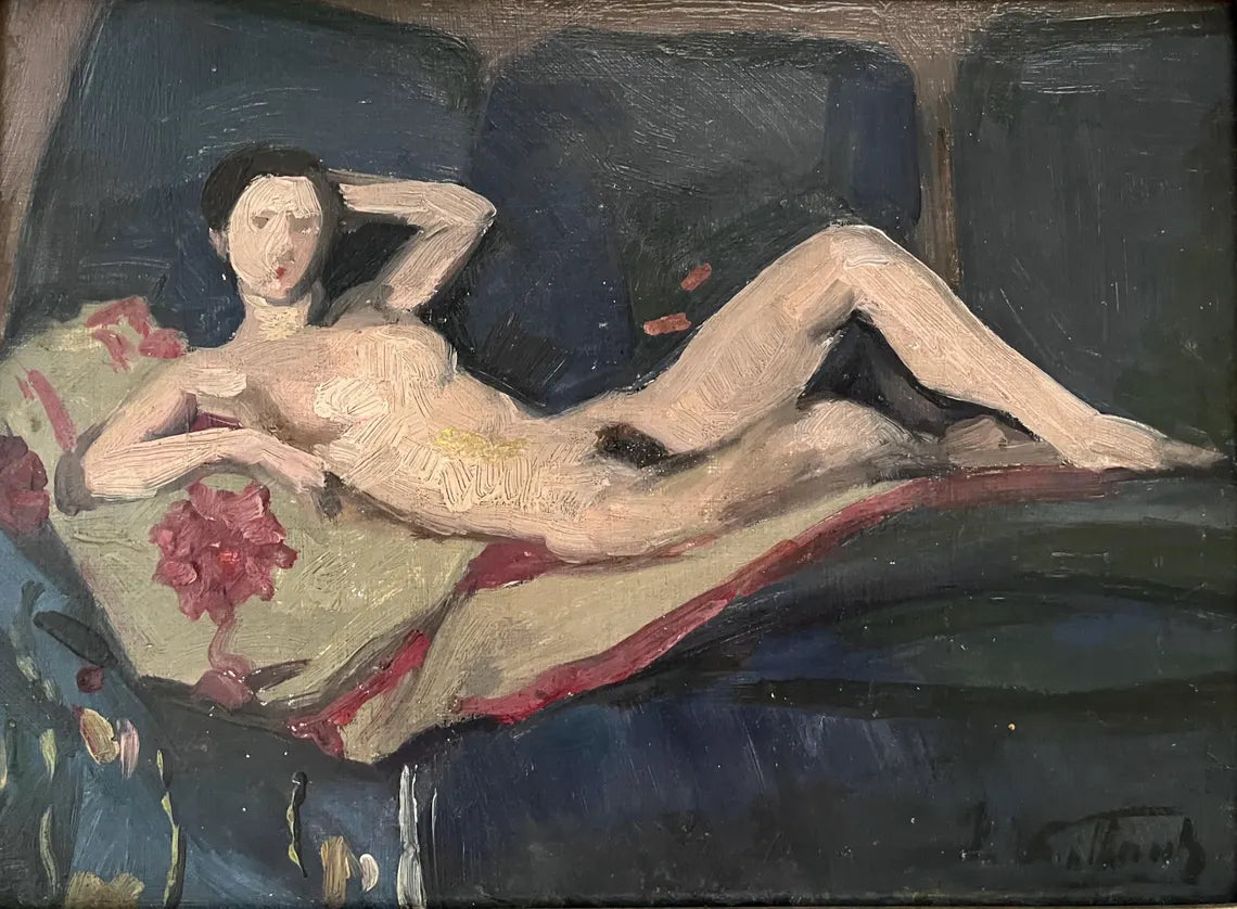 Antique oil painting by Jacques Vaillant (1879-1934), framed and signed)